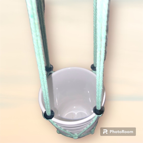 Custom Hand Crafted Macrame Plant Hanger with Pot - Picture 9 of 9